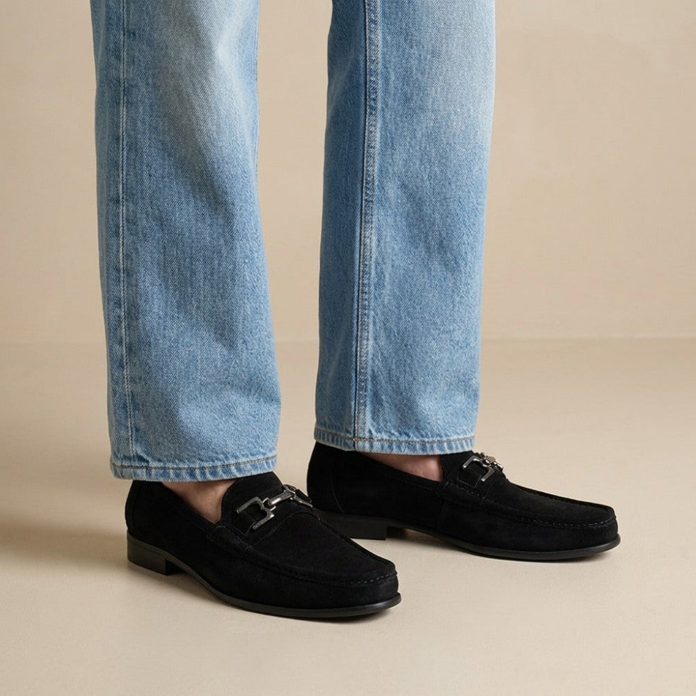 Bruno Magli Trieste Classic Suede and Leather Lined Moccasin Loafer - Cellini Uomo 