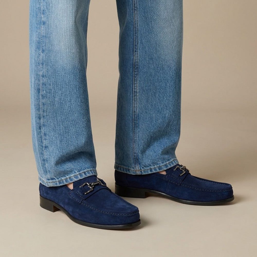 Bruno Magli Trieste Classic Suede and Leather Lined Moccasin Loafer - Cellini Uomo 