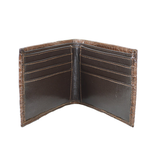 Mauri 100% Alligator Skin Bifold Wallet Brown
