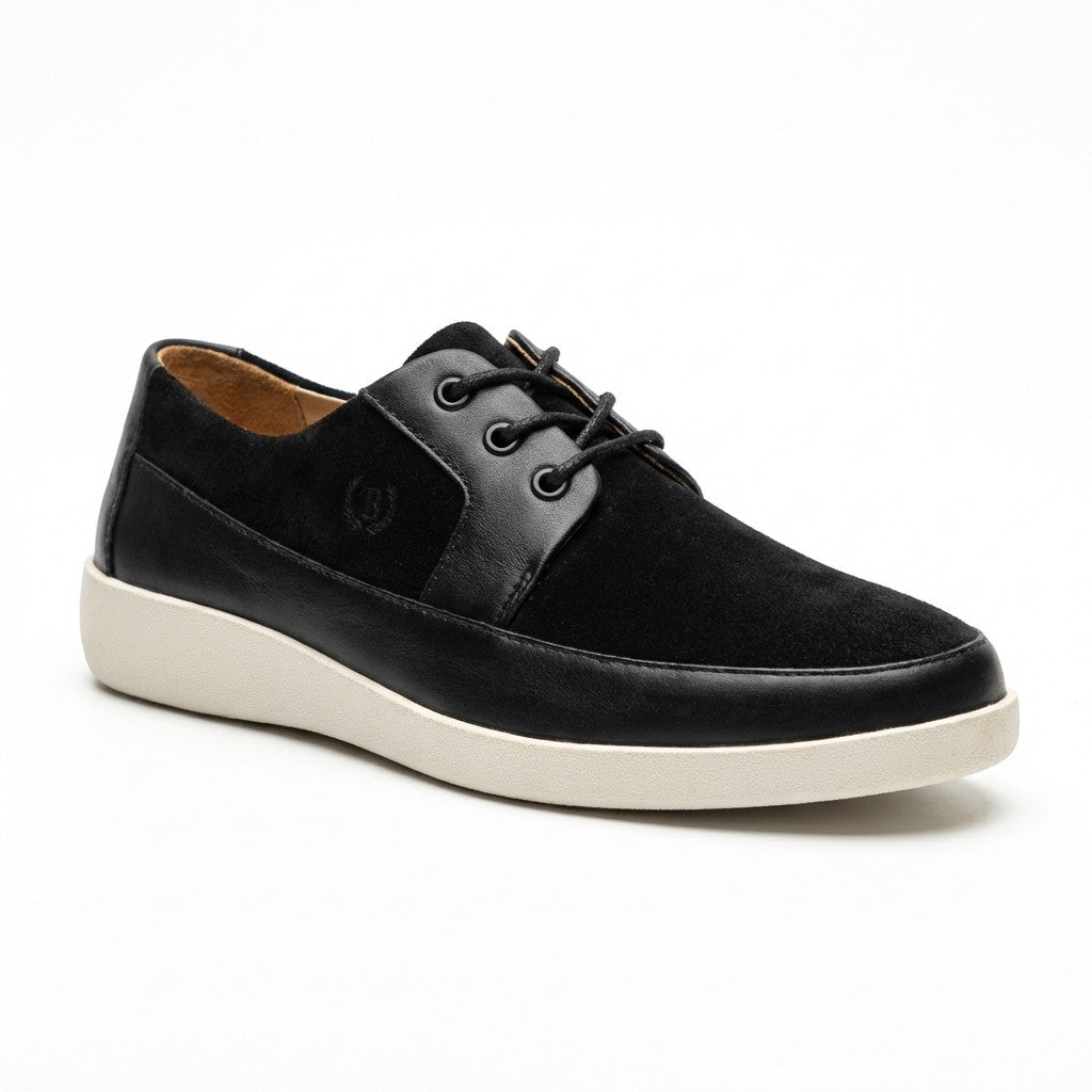 Black Johnny Famous New York Park West low top sneakers with white soles and stylish design, ideal for casual wear.