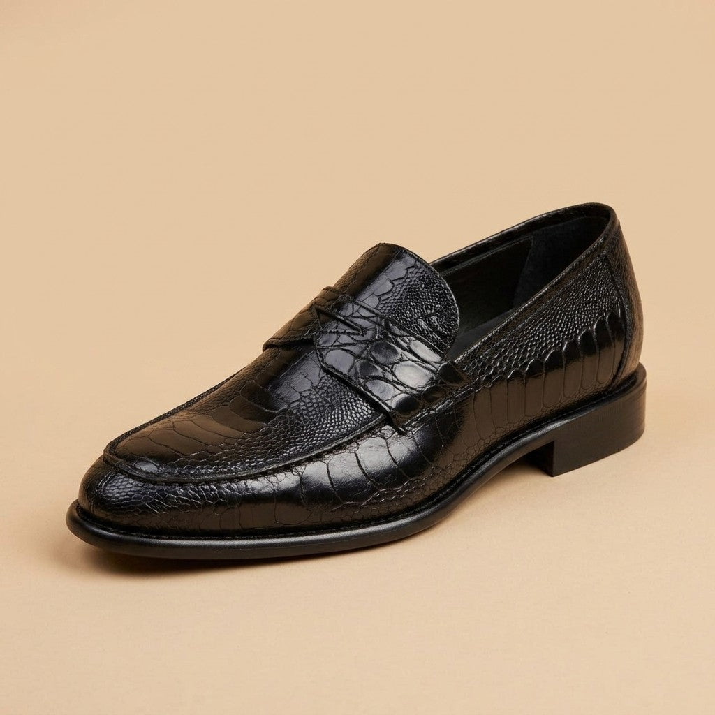 Marfa Ostrich Leg & Caiman Crocodile Loafers - Preorder