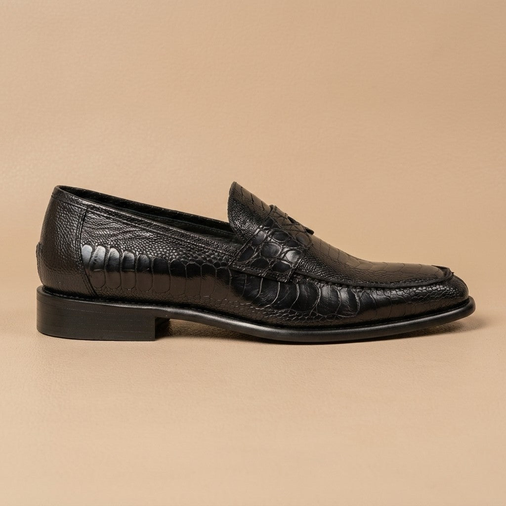 Marfa Ostrich Leg & Caiman Crocodile Loafers - Preorder