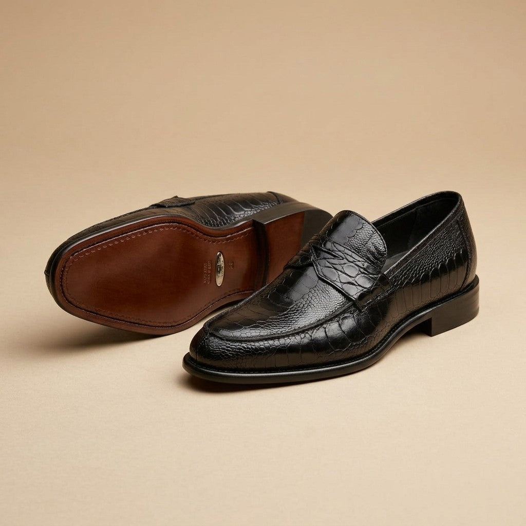 Marfa Ostrich Leg & Caiman Crocodile Loafers - Preorder