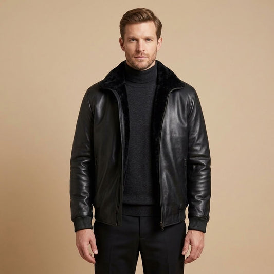 Torras Zipped 100% Leather and Shearling Jacket N82H445