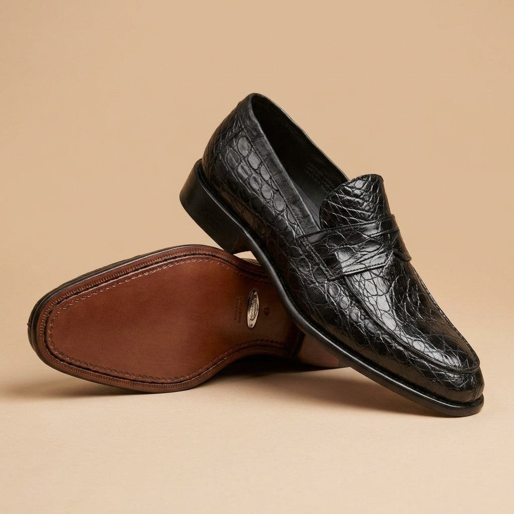Marfa Calzoleria Toscana Crocodile Caiman Flanks Loafers - Preorder