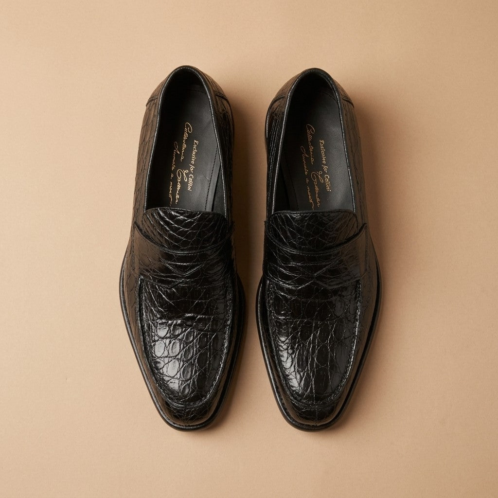 Marfa Calzoleria Toscana Crocodile Caiman Flanks Loafers - Preorder