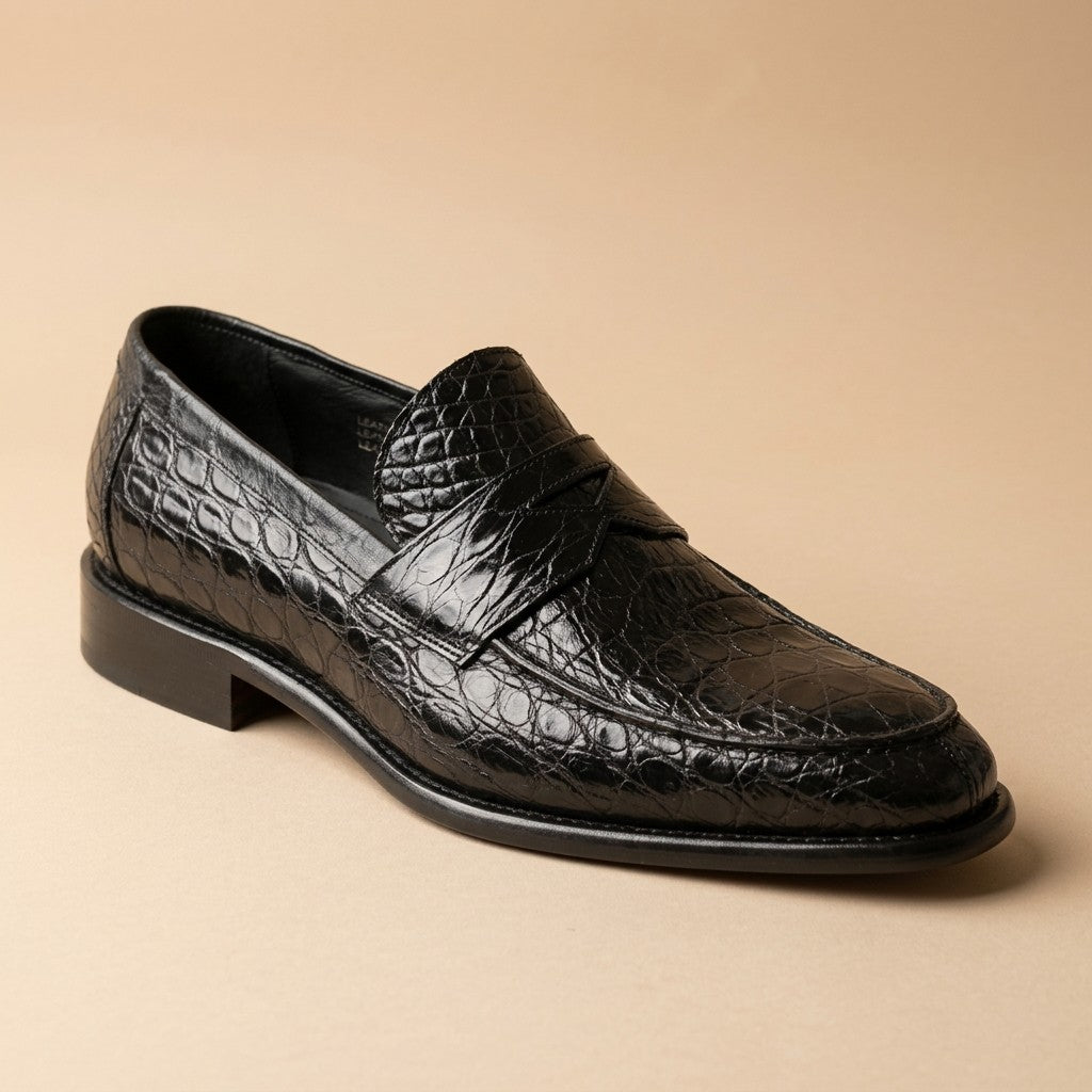 Marfa Calzoleria Toscana Crocodile Caiman Flanks Loafers - Preorder