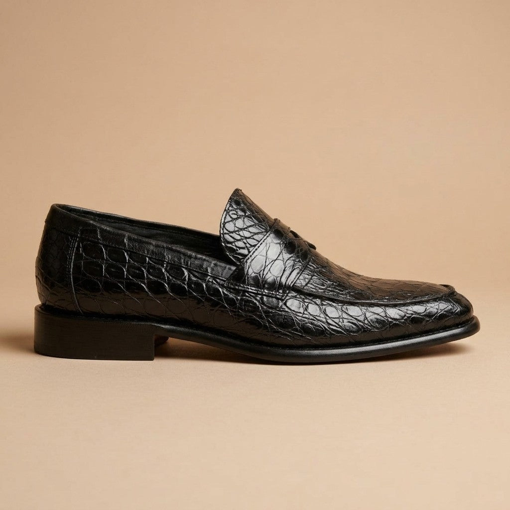 Marfa Calzoleria Toscana Crocodile Caiman Flanks Loafers - Preorder