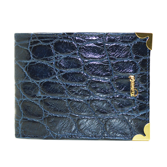 Mauri Alligator Bifold Wallet Blue