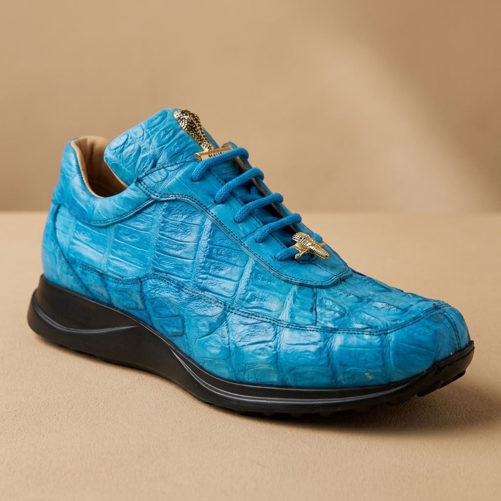 Mauri 8900 Caiman Fuscus sneakers in a sleek design with textured caiman leather detailing