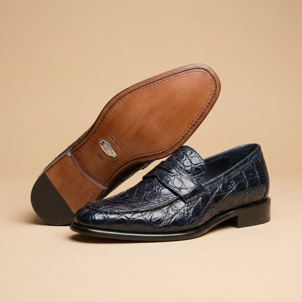 Marfa Calzoleria Toscana Crocodile Caiman Flanks Loafers - Preorder