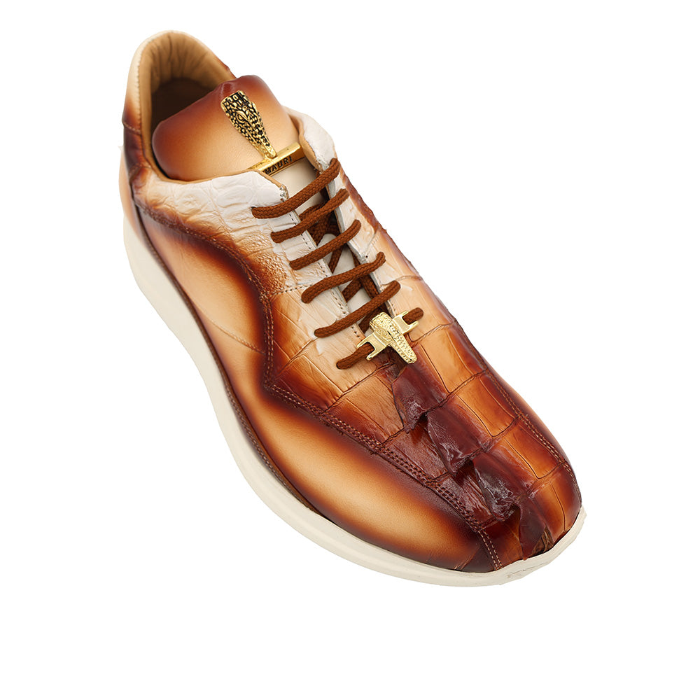 Mauri 8596 Dirty HornBack Alligator and Calf Sneakers | Cellini Uomo