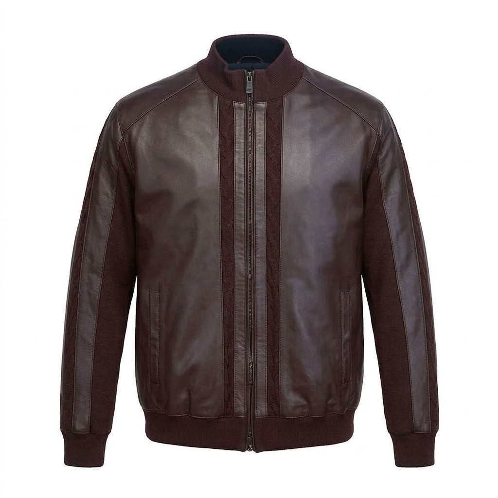 Torras 100% Leather and Zipped Knit Jacket L42H425
