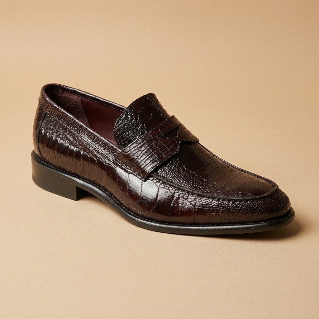 Marfa Ostrich Leg & Caiman Crocodile Loafers - Preorder
