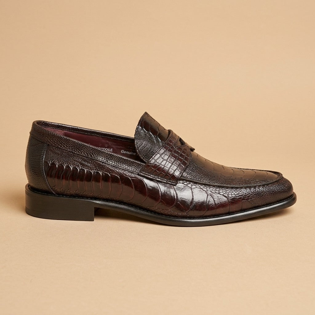 Marfa Ostrich Leg & Caiman Crocodile Loafers - Preorder