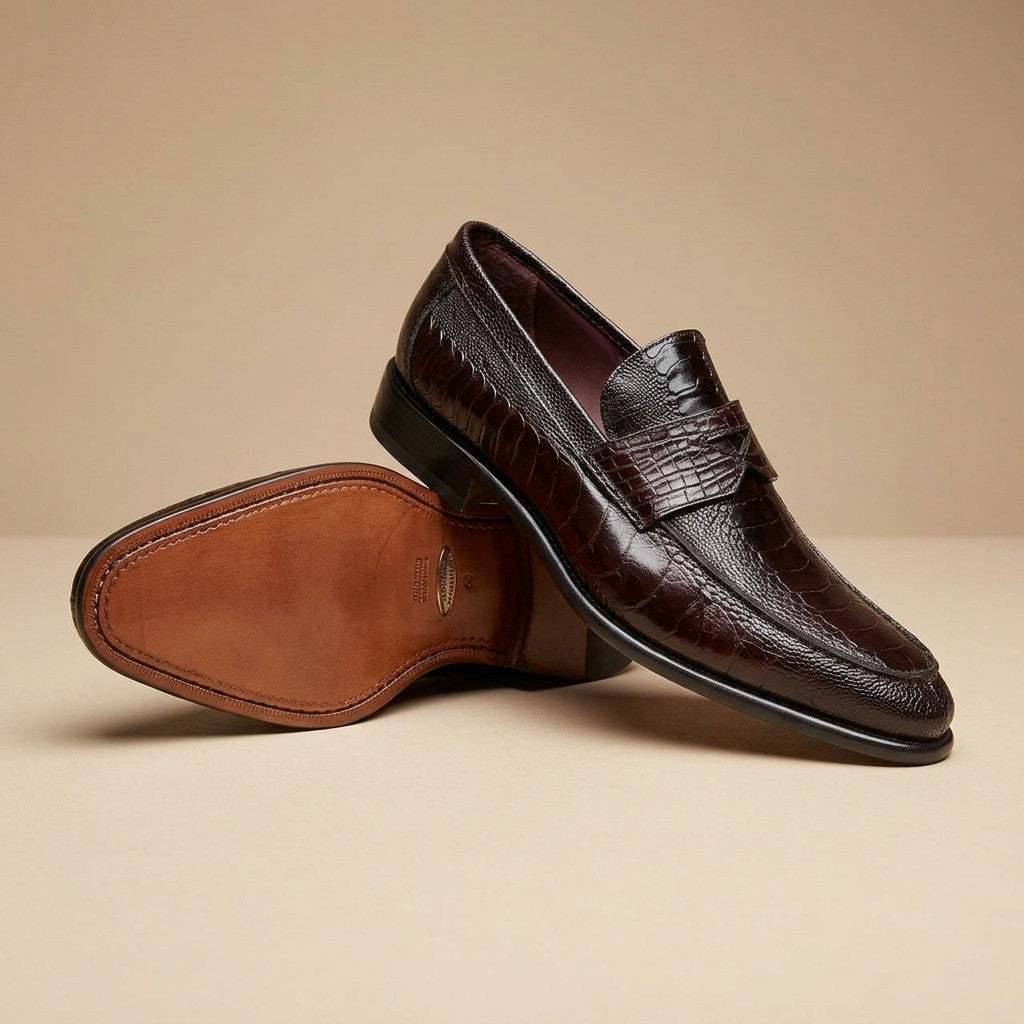 Marfa Ostrich Leg & Caiman Crocodile Loafers - Preorder