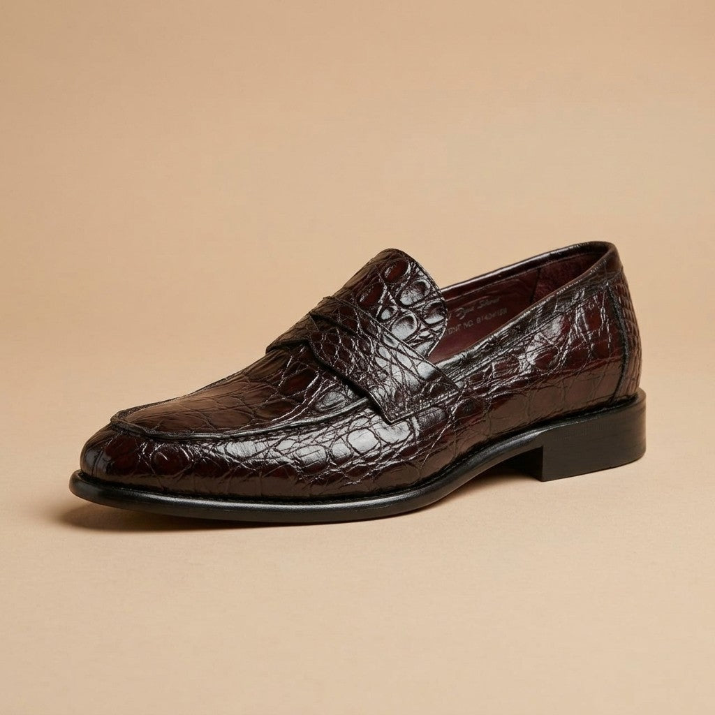 Marfa Calzoleria Toscana Crocodile Caiman Flanks Loafers - Preorder