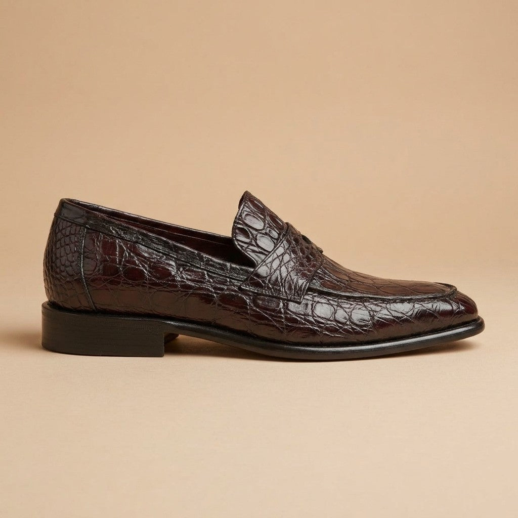 Marfa Calzoleria Toscana Crocodile Caiman Flanks Loafers - Preorder