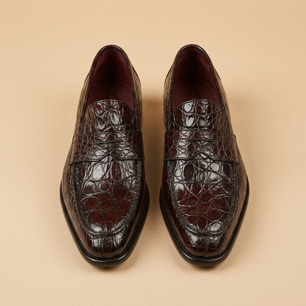 Marfa Calzoleria Toscana Crocodile Caiman Flanks Loafers - Preorder