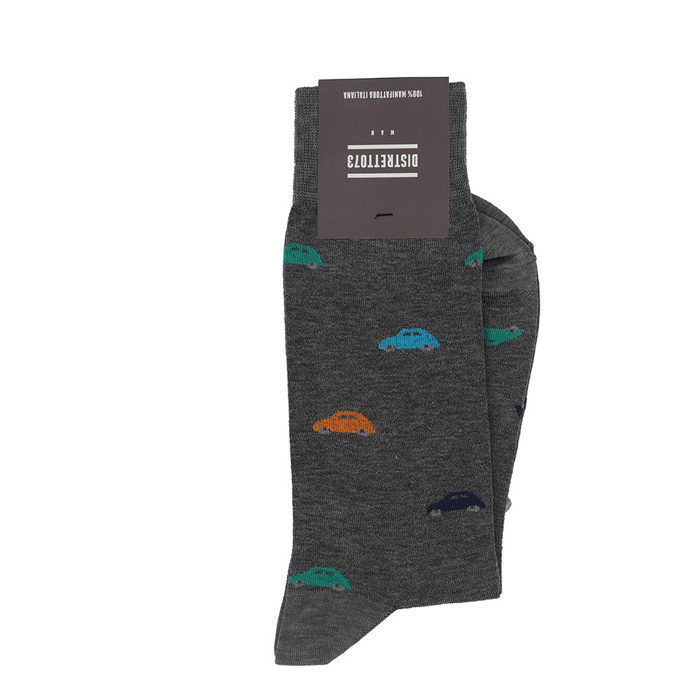Grey Car Socks from Cellini Uomo's Distretto73 Men's Filoscozia Cotton collection, featuring comfortable, stylish men's apparel.