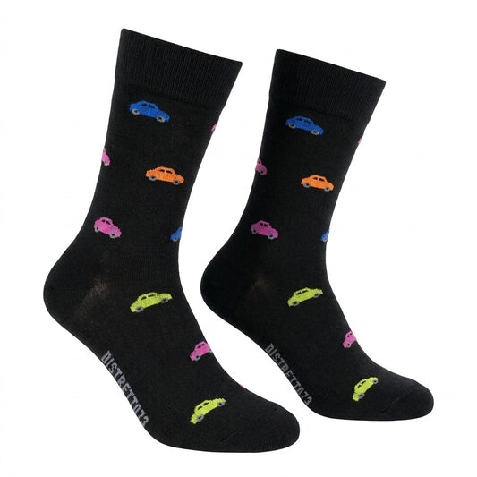 Black men's cotton socks from Cellini Uomo's Distretto73 Filoscozia collection, featuring a comfortable, stylish design.