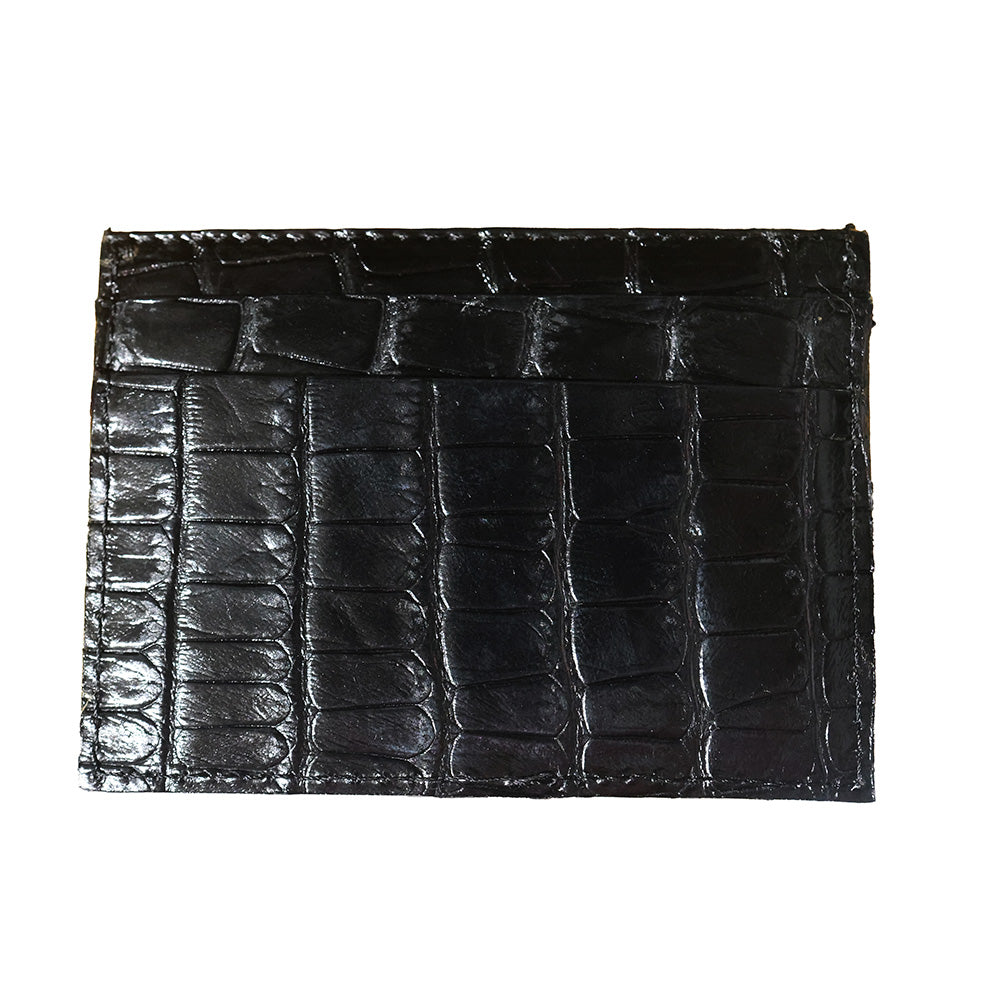 Mauri 100% Alligator Card Holder Black