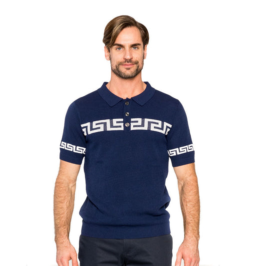 Prestige Greek Knit Polo Shirt cmk 846 - Cellini Uomo 