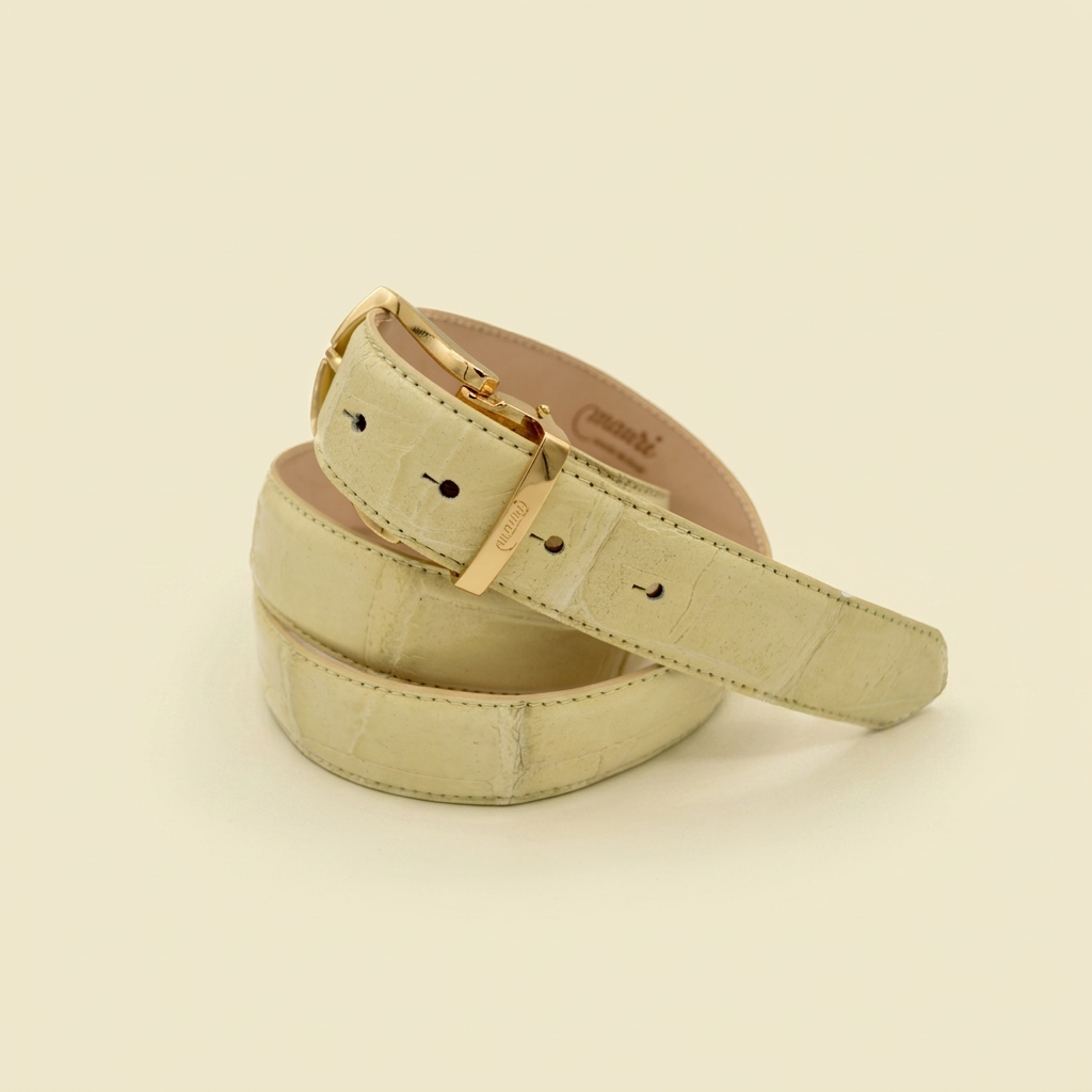 Mauri Cream Alligator Belt