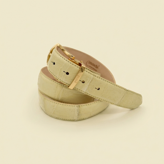 Mauri Cream Alligator Belt