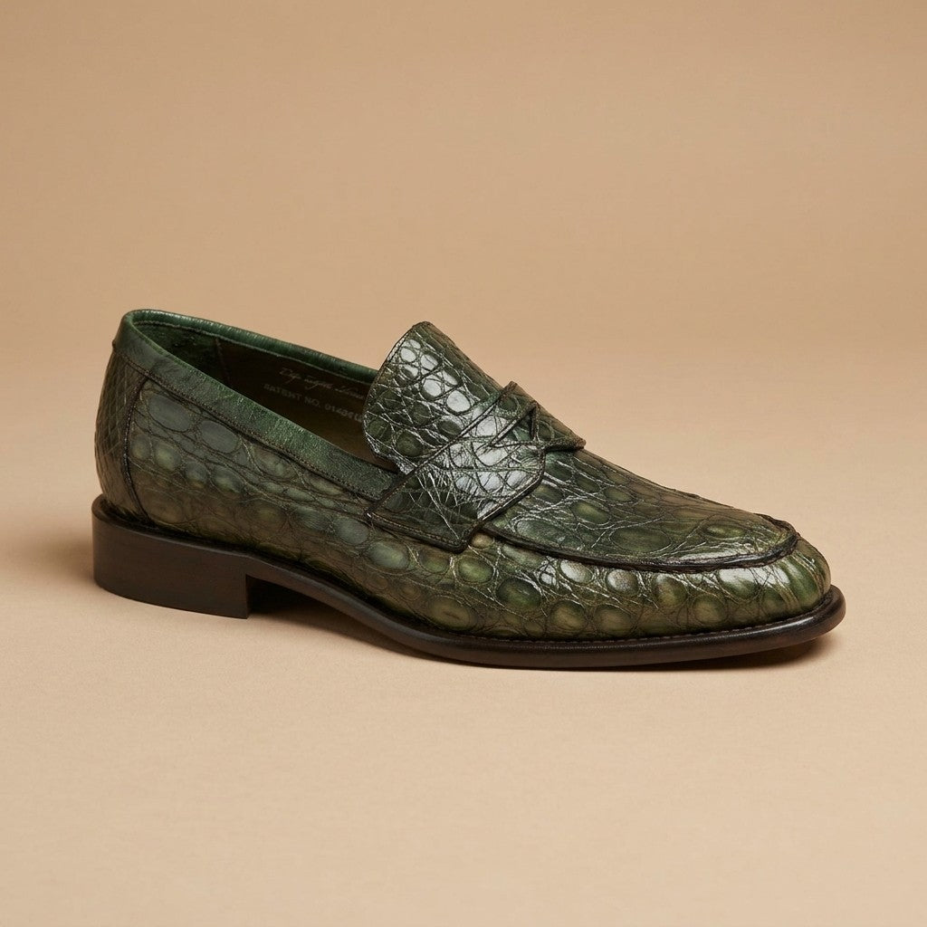Marfa Calzoleria Toscana Crocodile Caiman Flanks Loafers - Preorder