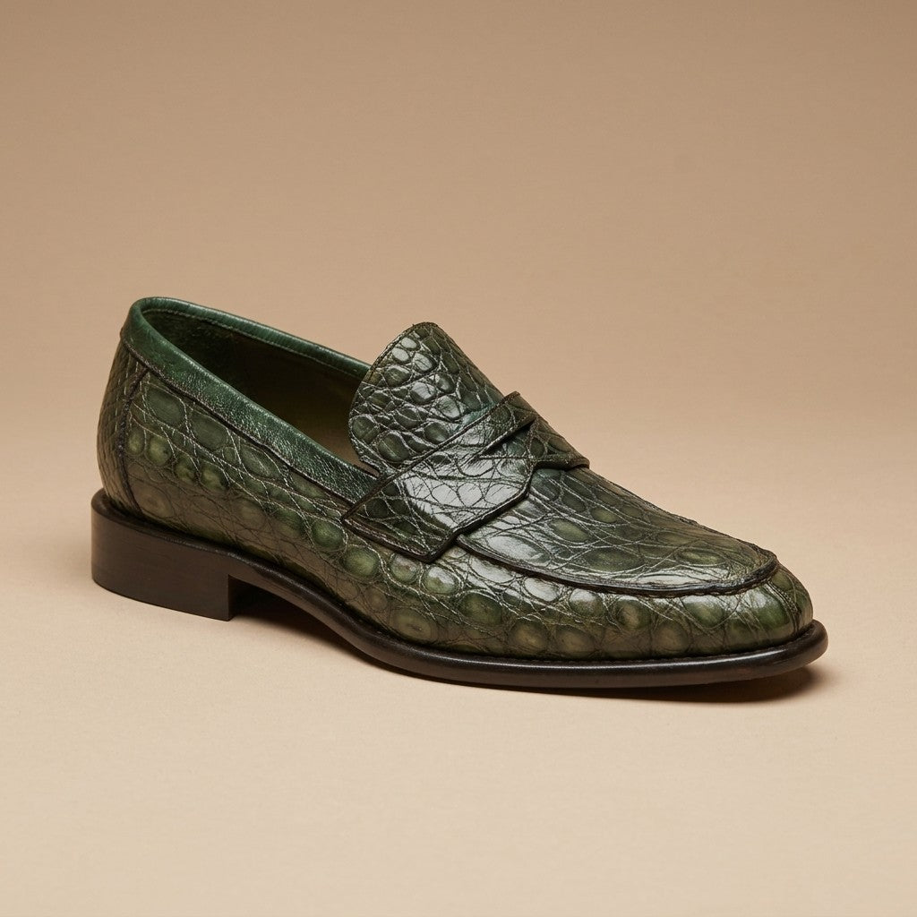 Marfa Calzoleria Toscana Crocodile Caiman Flanks Loafers - Preorder