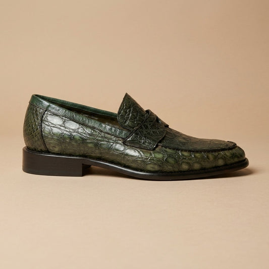 Marfa Calzoleria Toscana Crocodile Caiman Flanks Loafers - Preorder