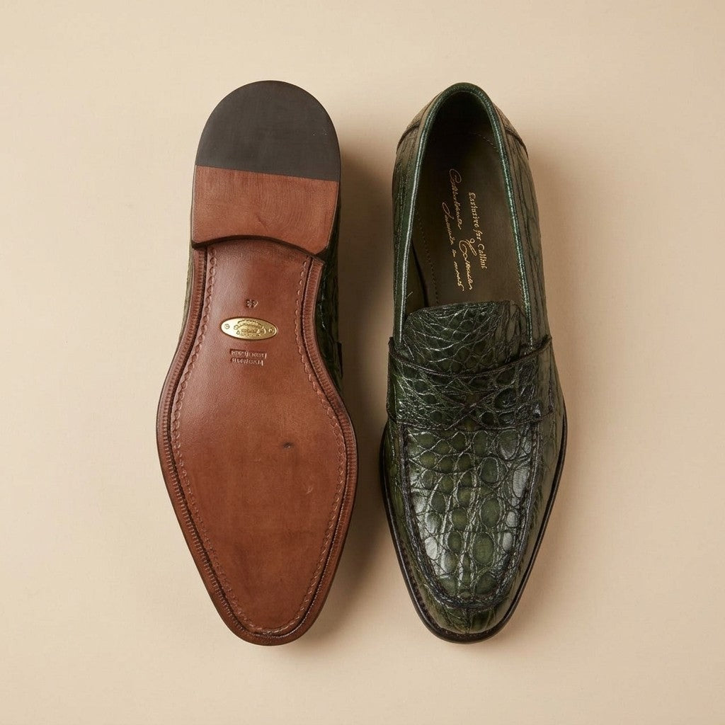 Marfa Calzoleria Toscana Crocodile Caiman Flanks Loafers - Preorder