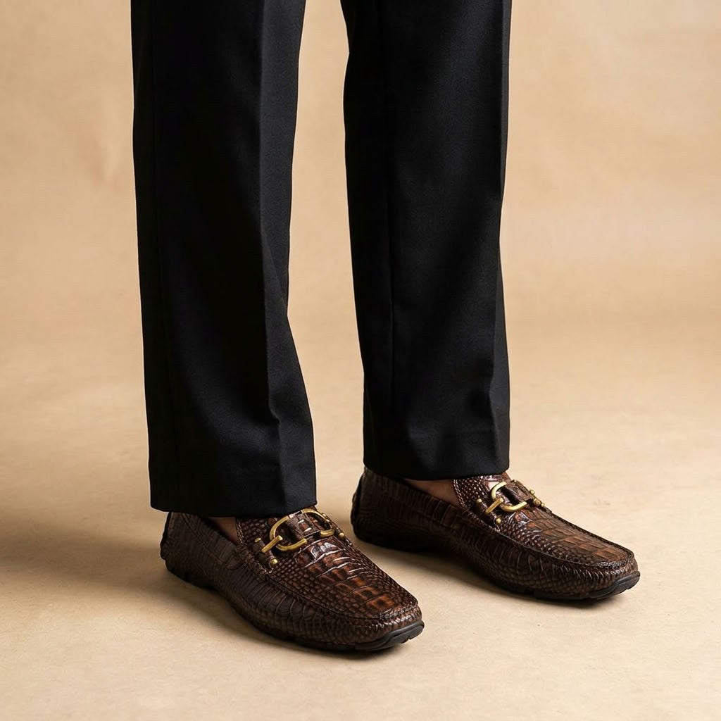 Donald Pliner DACIO Embossed Crocodile Leather Loafer