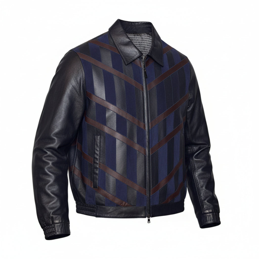 Torras Leather & Suede Cross Design Jacket N875091 | Cellini Uomo