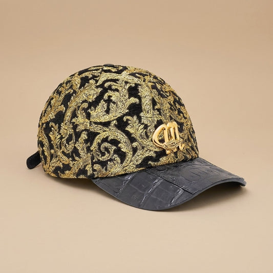 Mauri Fabric Gold & Crocodile Hat