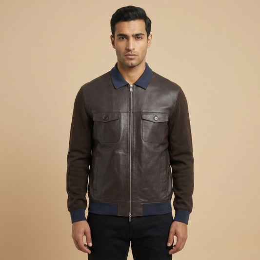 Torras L42E423A Leather and Knit Jacket