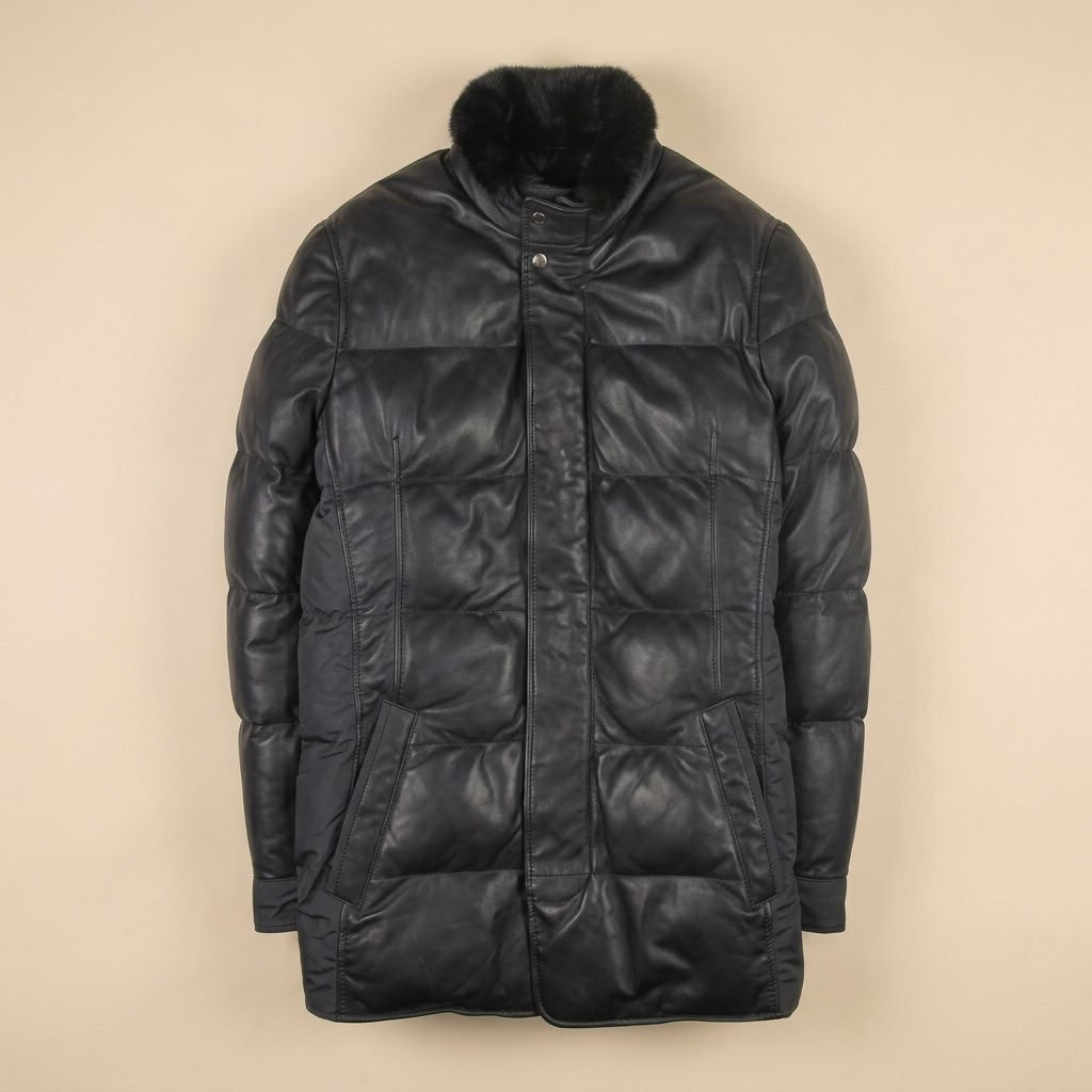 Torras Black Shearling & Leather Coat