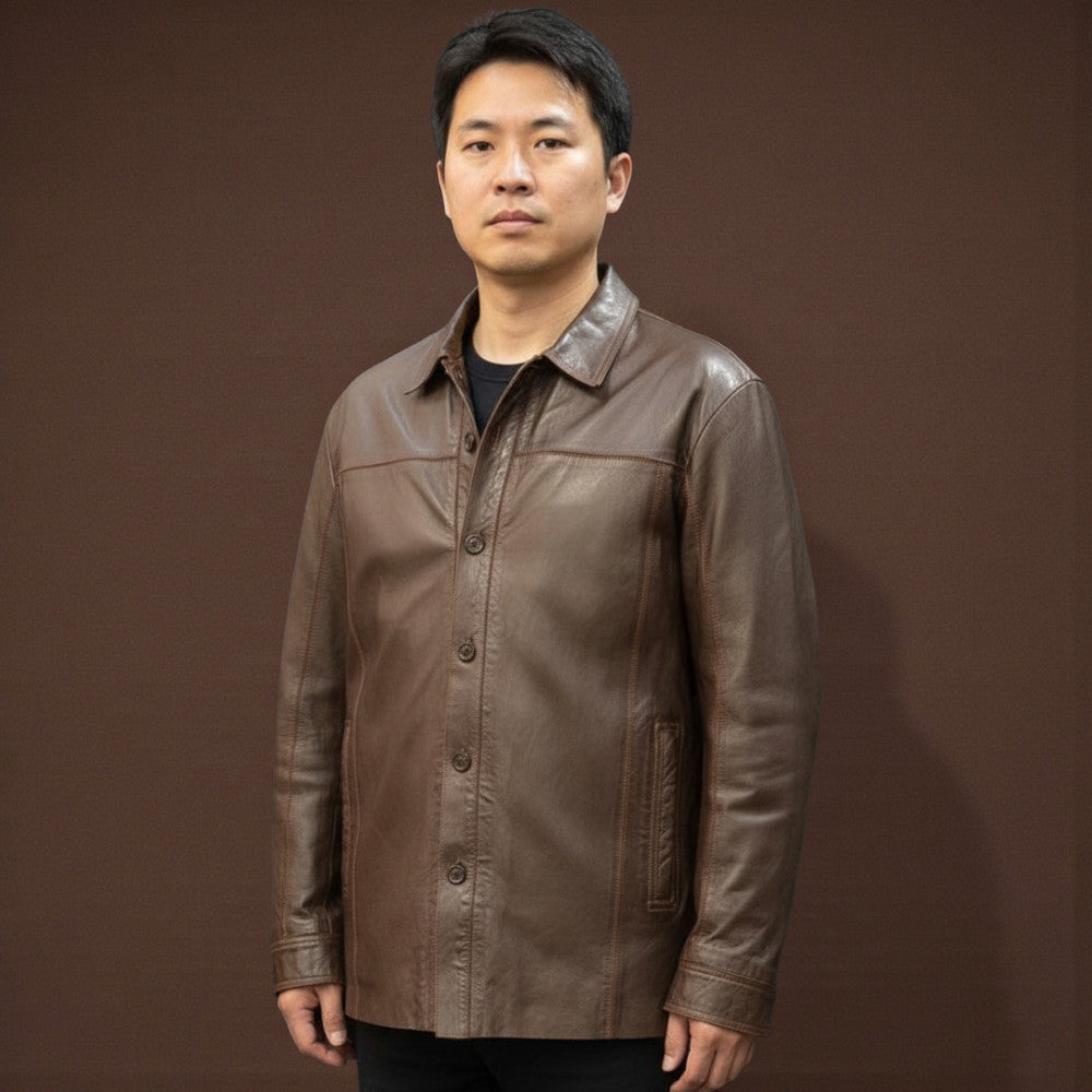 MISSANI Lamb Skin Leather Shirt Jackets 339330 - Cellini Uomo 