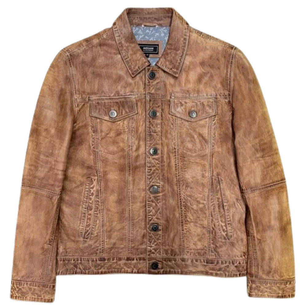Missani Le Collezioni BF Leather Jean Jacket 392994 | Cellini Uomo