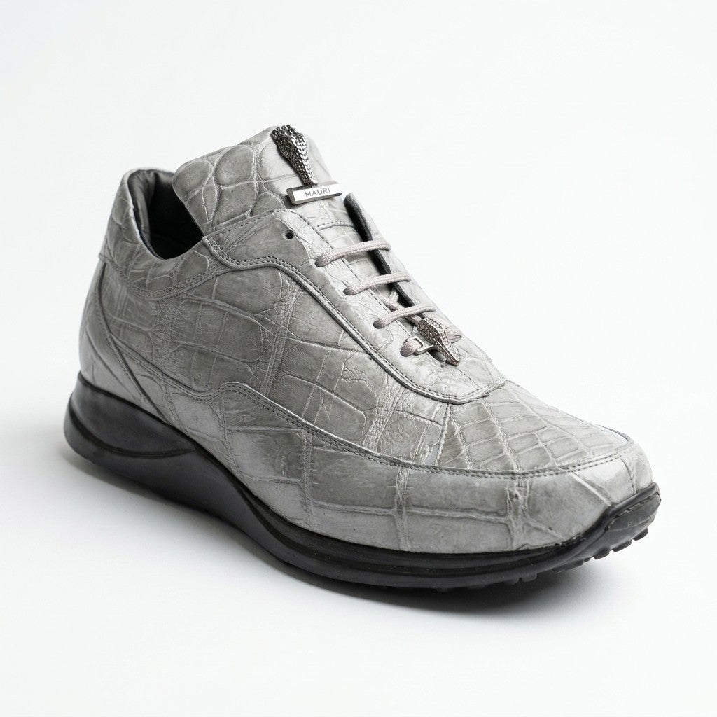 Light grey Mauri 8900 Alligator sneakers with textured alligator pattern and modern sneaker design.