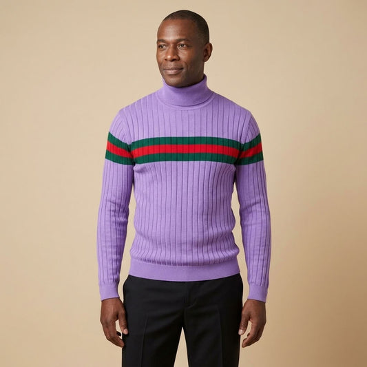 Prestige SW-331 Lilac Ribbed Turtleneck Sweater