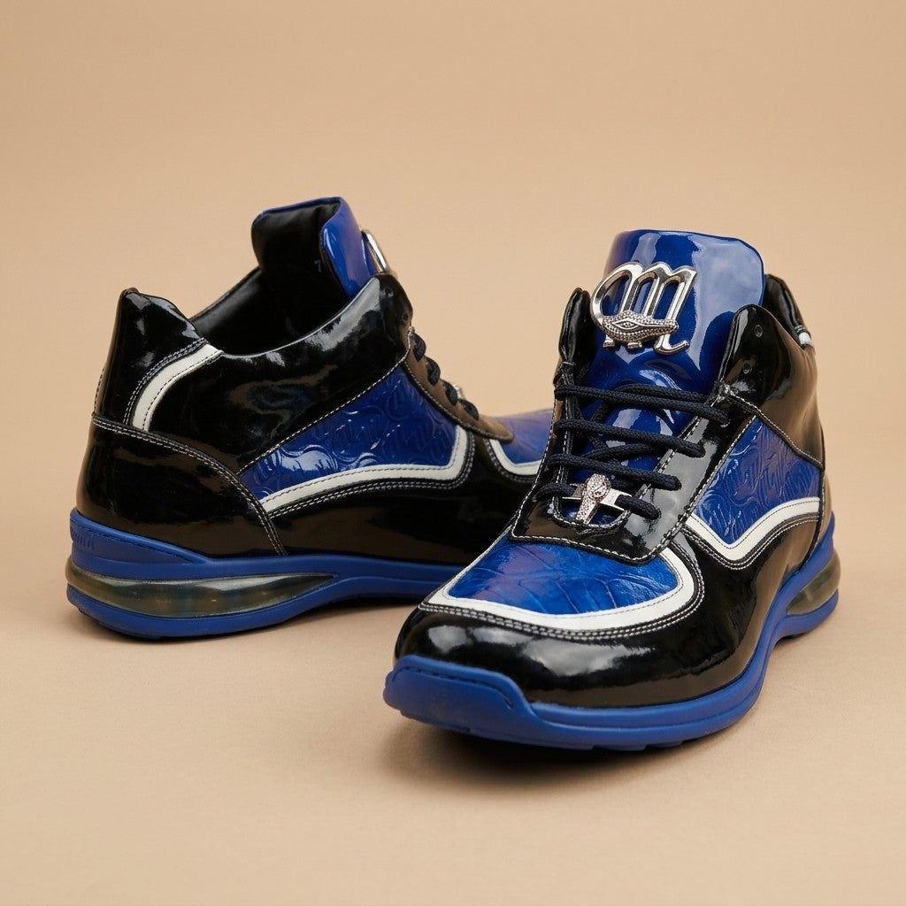 Mauri M797 Patent Leather & Crocodile High-Top Sneakers