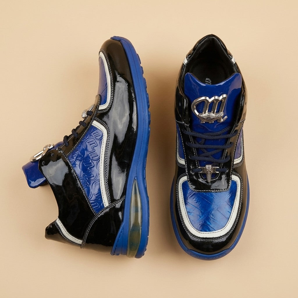 Mauri M797 Patent Leather & Crocodile High-Top Sneakers