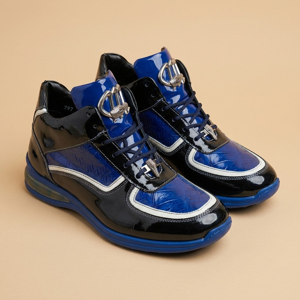 Mauri M797 Patent Leather & Crocodile High-Top Sneakers