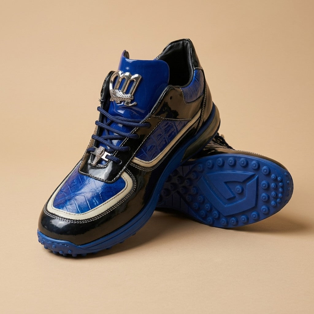 Mauri M797 Patent Leather & Crocodile High-Top Sneakers