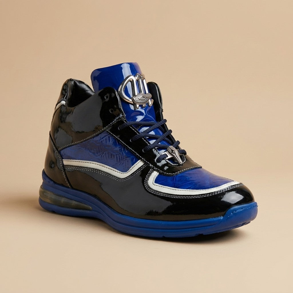 Mauri M797 Patent Leather & Crocodile High-Top Sneakers