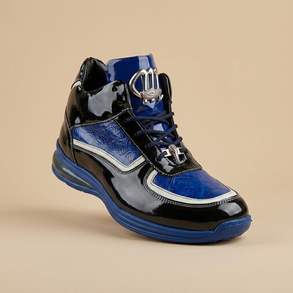 Mauri M797 Patent Leather & Crocodile High-Top Sneakers