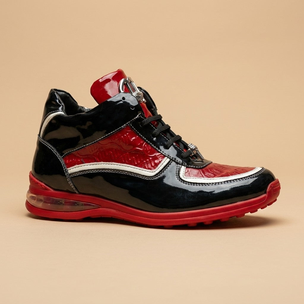 Mauri M797 Patent Leather & Crocodile High-Top Sneakers