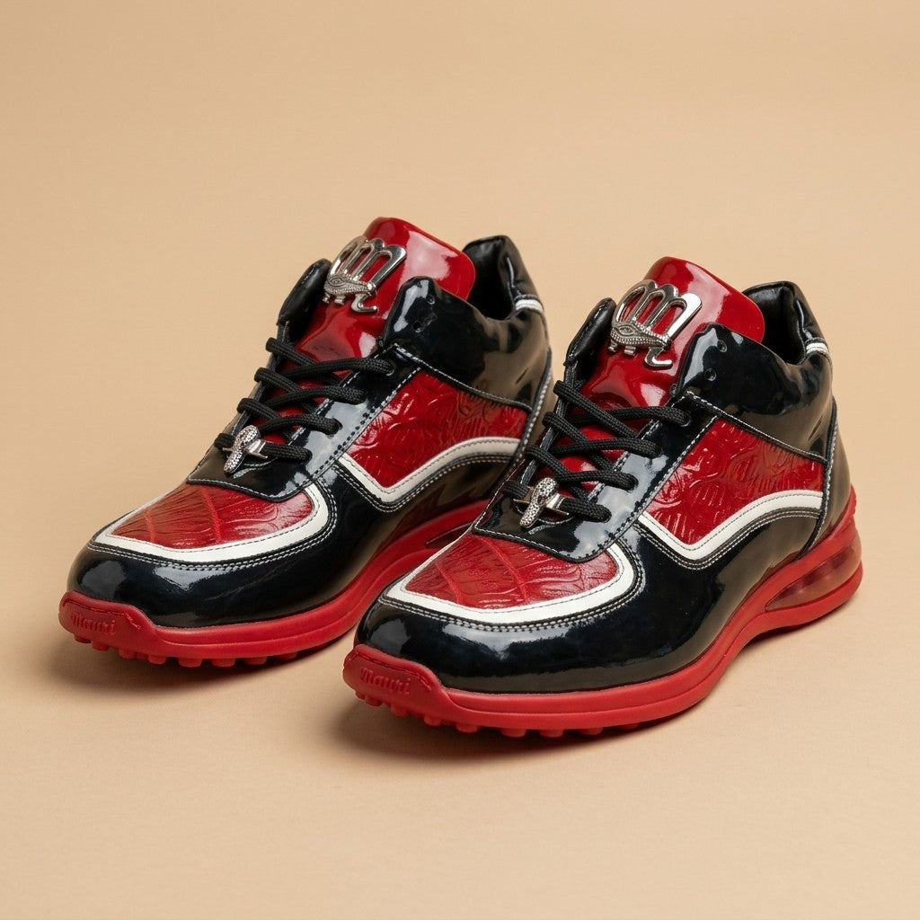 Mauri M797 Patent Leather & Crocodile High-Top Sneakers